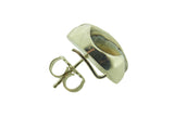 KVK Jewelry - Beige Fossilized Woolly Mammoth & Black Diamond Horn Earrings