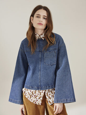 Nanushka - Bell Sleeve Denim Top