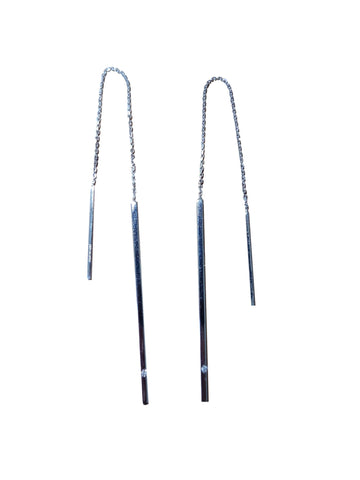 KVK Jewelry - Bar Diamond Chain Earrings