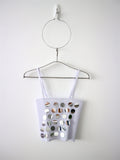 Kitty Joseph - Pleated Tank W/Silver Mirror Paillette Sequins