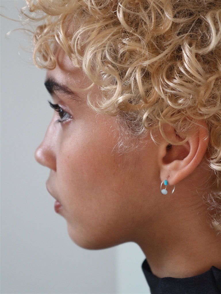 Melissa McArthur - Mini Chalcedony & Turquoise Earrings