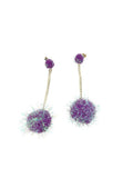 Dady Bones - Purple Puff Ball Earrings