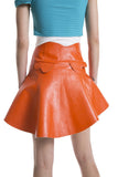 JH.Zane - Faux Leather Melt Skirt